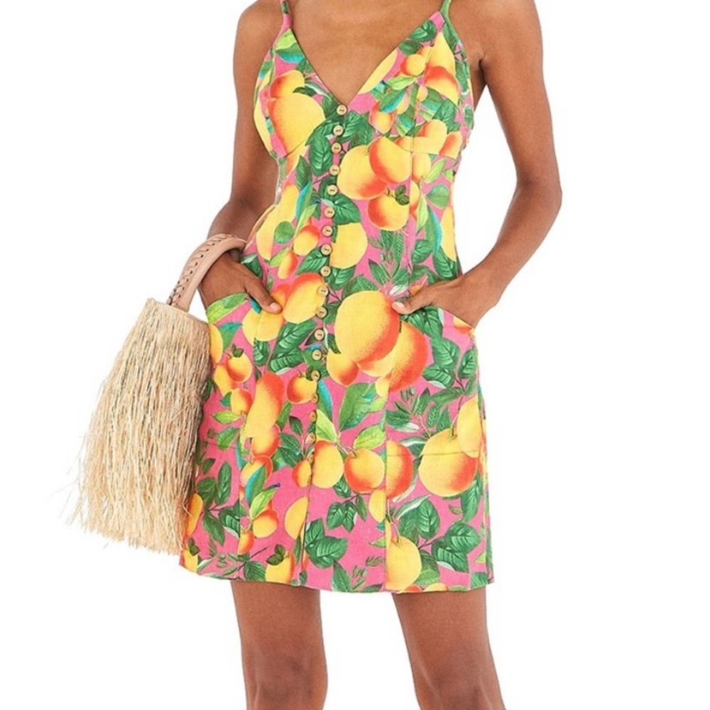 ❌ SOLD! FARM Rio Orange Sunset Midi Dress